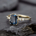 Vintage Blue Crystal Gold Ring