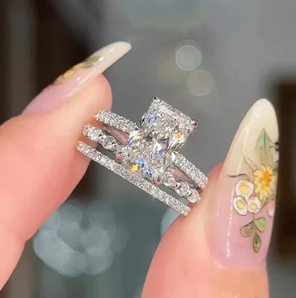 Jaily 3PC Wedding Ring Set
