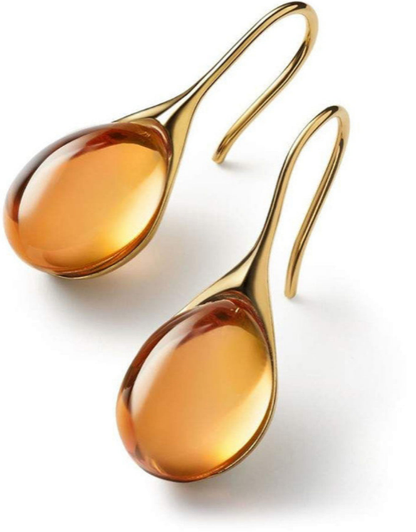 Crystal drop earrings in gold and silver