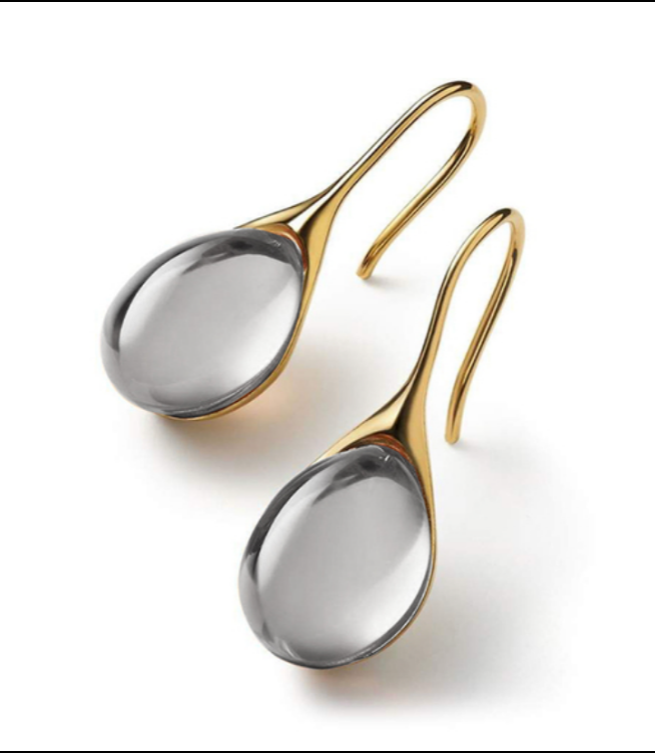 Crystal drop earrings in gold and silver