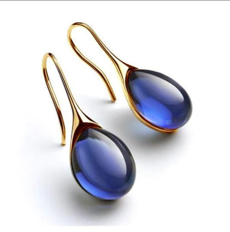 Crystal drop earrings in gold and silver