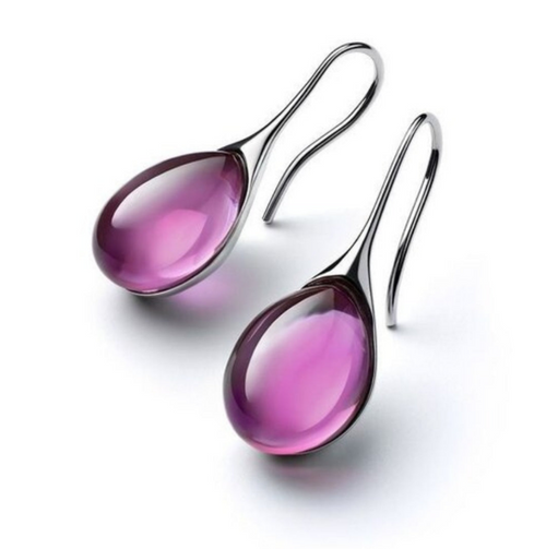 Crystal drop earrings in gold and silver