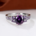 Silver Amethyst Side-Stone Ring