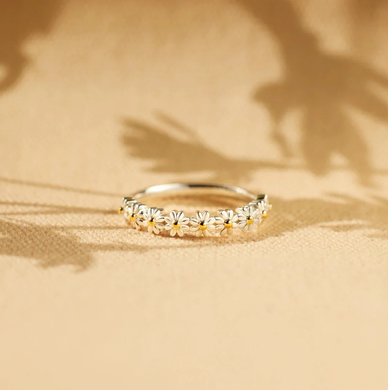 Silver Floral Ring