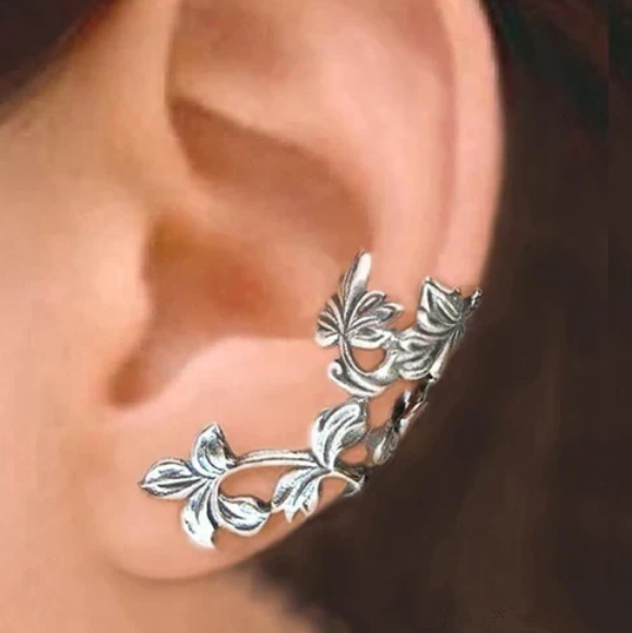 Vintage Silver Leaf Earrings