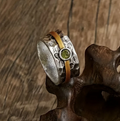 Silver and Gold Rustic Band Ring