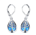 Tree of Life Earrings made of Opal and Silver