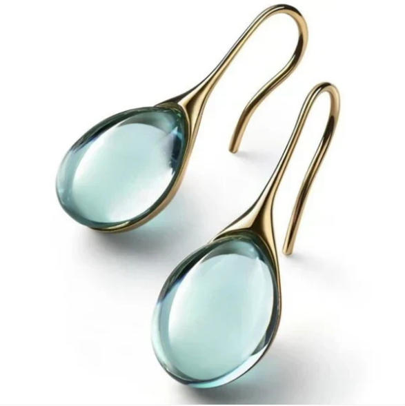 1+1 Offer: Aurora Ocean Beach Wave Ring + Crystal drop earrings in gold and silver