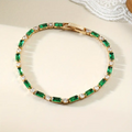 Gold Emerald Alternating Tennis Bracelet