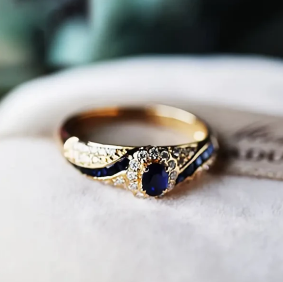 Gold Sapphire Band Ring