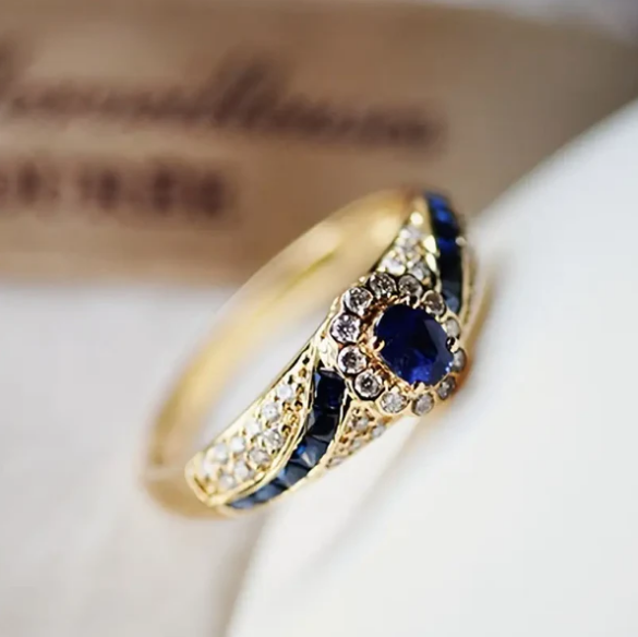 Gold Sapphire Band Ring