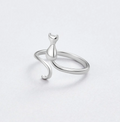 Silver Cat Motif Ring