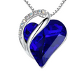Silver Sapphire Heart Necklace