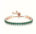 Gold Emerald Adjustable Tennis Bracelet