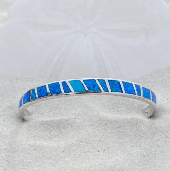 Blue and Silver Opal Bracelet
