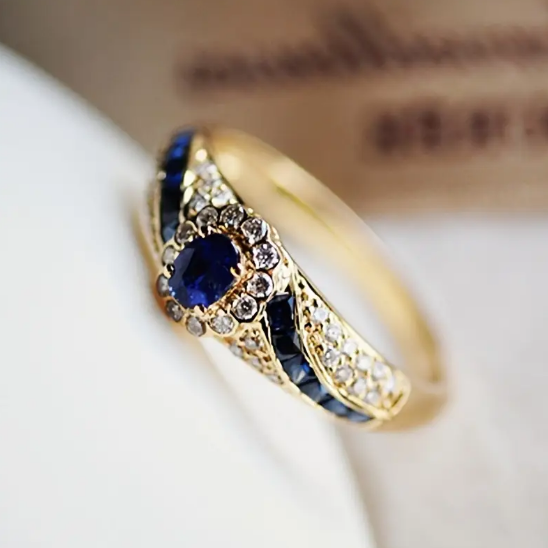 Gold Sapphire Band Ring