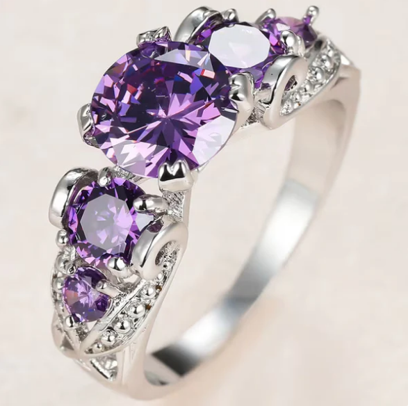 Silver Amethyst Vintage Ring