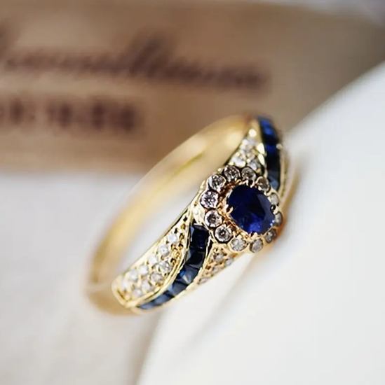 Gold Sapphire Band Ring