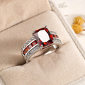 Silver Ruby Split-Shank Ring