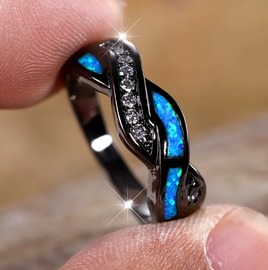 Silver Twisted Inlay Ring