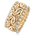 Vintage Gold Braided Zirconia Ring