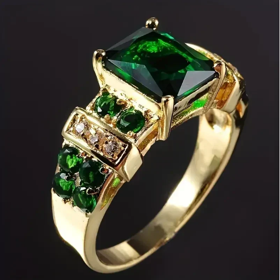 Gold Emerald Multi-Stone Ring