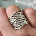 Silver and Gold Woven Band Ring