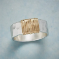 Silver and Gold Wire Wrapped Ring