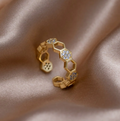 Gold Geometric Open Ring