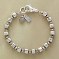 Vintage Silver Cubic Beads Bracelet