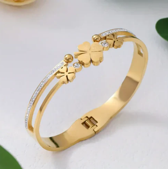 Open Clover Gold Bracelet