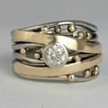 Silver and Gold Bezel Wrap Ring