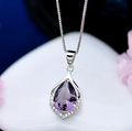 Elegant necklace with purple crystal