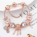 Rose Dreamcatcher Bracelet with Charms in Sterling Silver Included