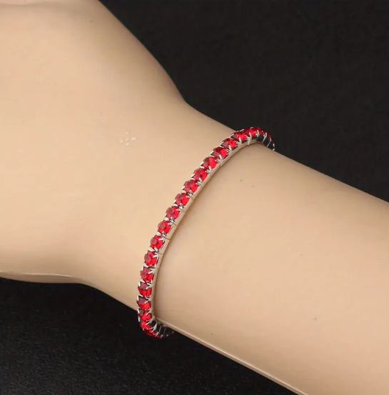 Silver Ruby Tennis Bracelet