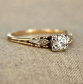 Vintage Zirconia Fine Gold Ring
