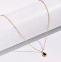 Gold Emerald Teardrop Necklace
