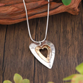 Vintage Silver & Gold Heart Pendant Necklace