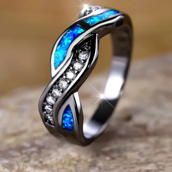 Silver Twisted Inlay Ring