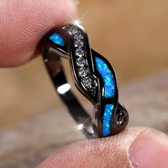 Silver Twisted Inlay Ring