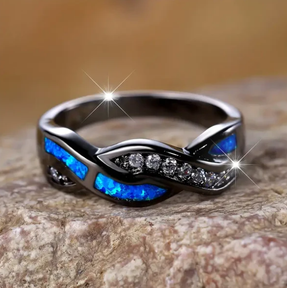 Silver Twisted Inlay Ring