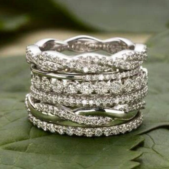 Vintage Layered Zirconia Ring