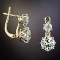 Vintage Zirconia Earrings in Gold